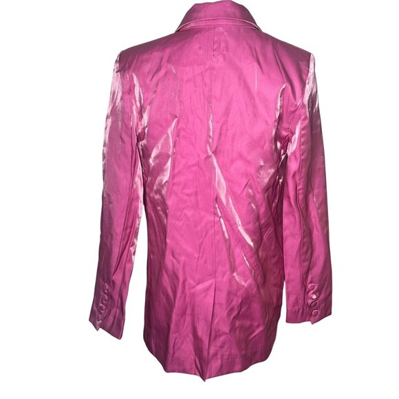 Princess Polly Ayres Blazer Jacket Pink Metallic Womens 2 Glam Party Occasion - Picture 3 of 6